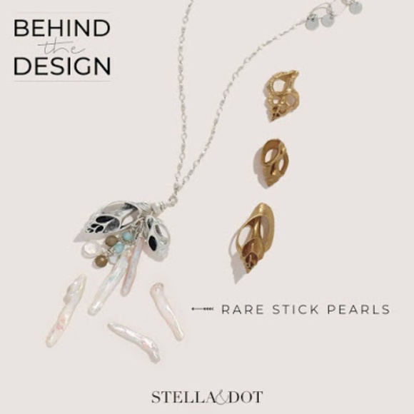 Stella & Dot | [Retired] Kala Pearl Drop + Silver Charm Necklace - Picture 2 of 9